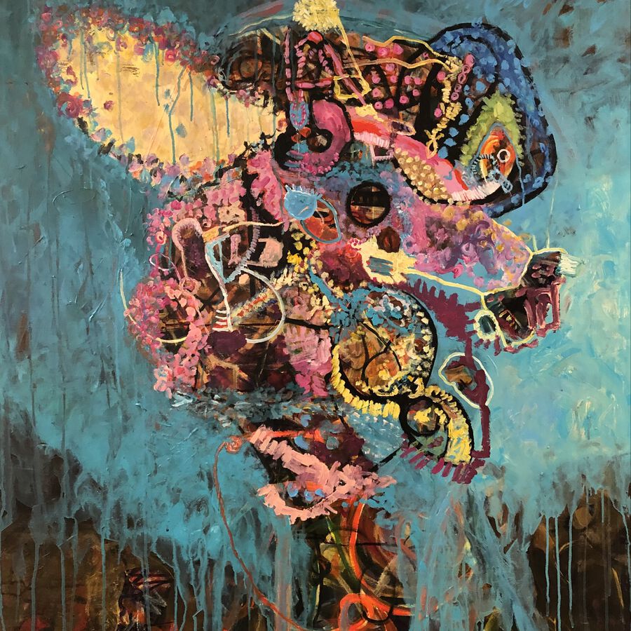 Heidrun Pfalzgraf, o.T., 2020, Acryl auf Leinwand, 120x100 cm